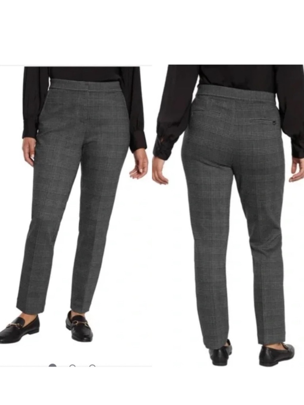Banana Republic Ladies' Ponte Pant (1016804) Size 14 in Multi Charcoal Plaid